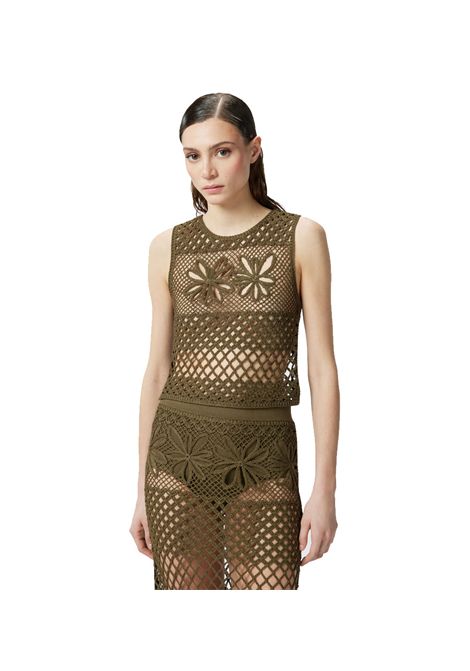 Top Pinko donna 104733 A2FF Gonzano verde crchet traforato PINKO | Top | 104733 A2FFX26